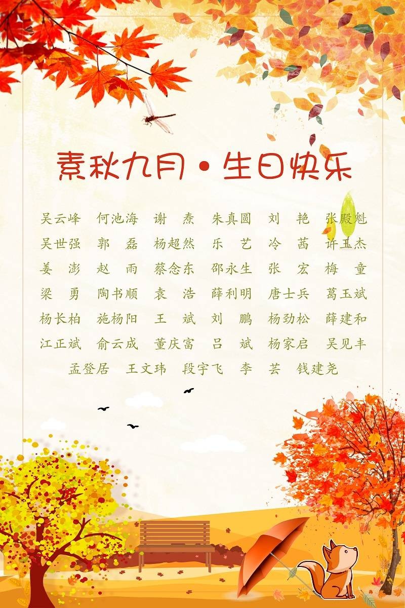 【生日祝福】恭祝09月生日的員工生日快樂(lè)！